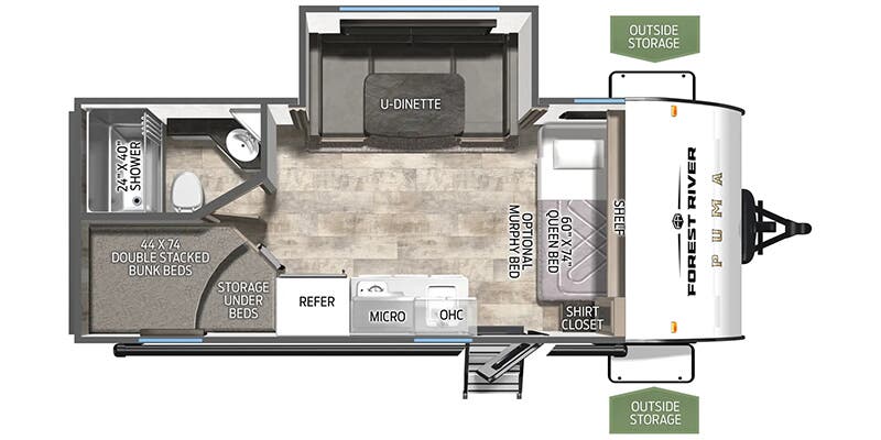 2026 PALOMINO 18BHCE - Floorplan 1