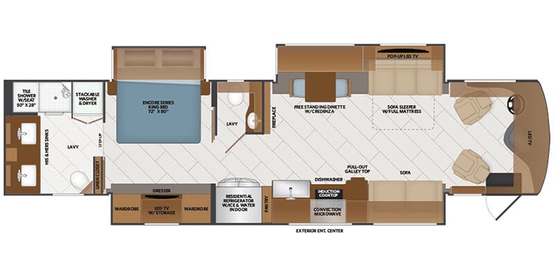 2026 Fleetwood Discovery LXE 40M - Floorplan 1