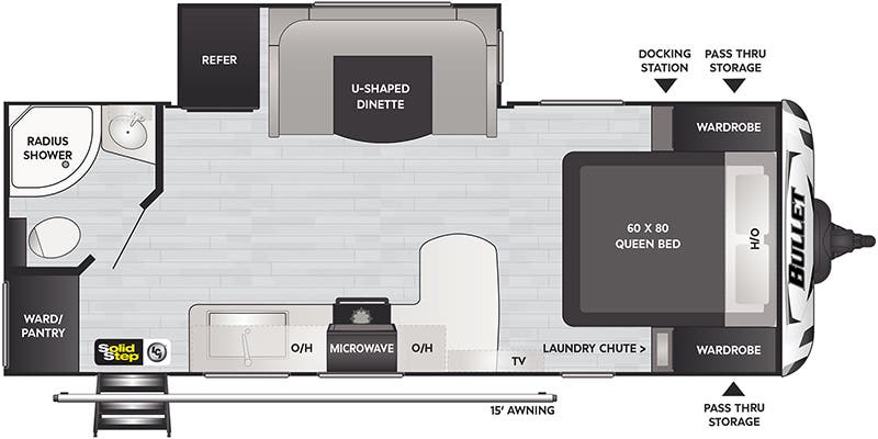 2022 Keystone Bullet East 221RBS floorplan