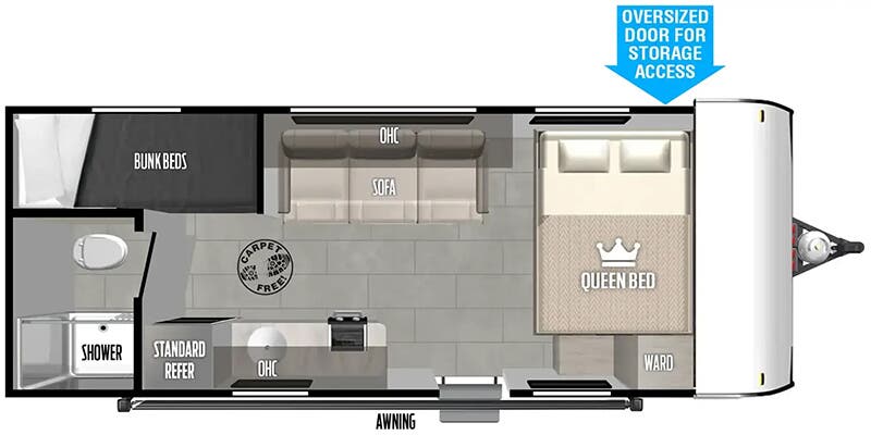 2025 Forest River Salem FSX Northwest 175BHLE - Floorplan 1