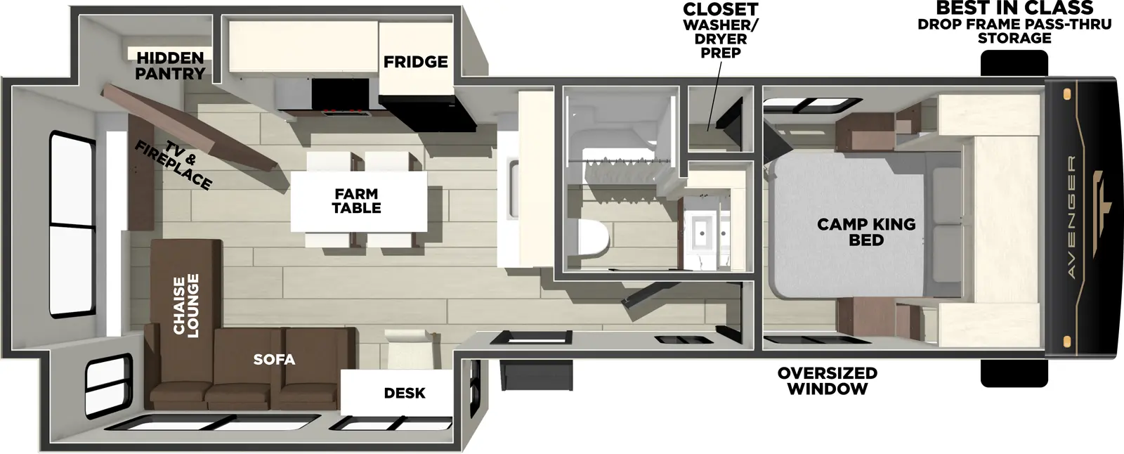 2026 Prime Time Avenger 27REI - Floorplan 1