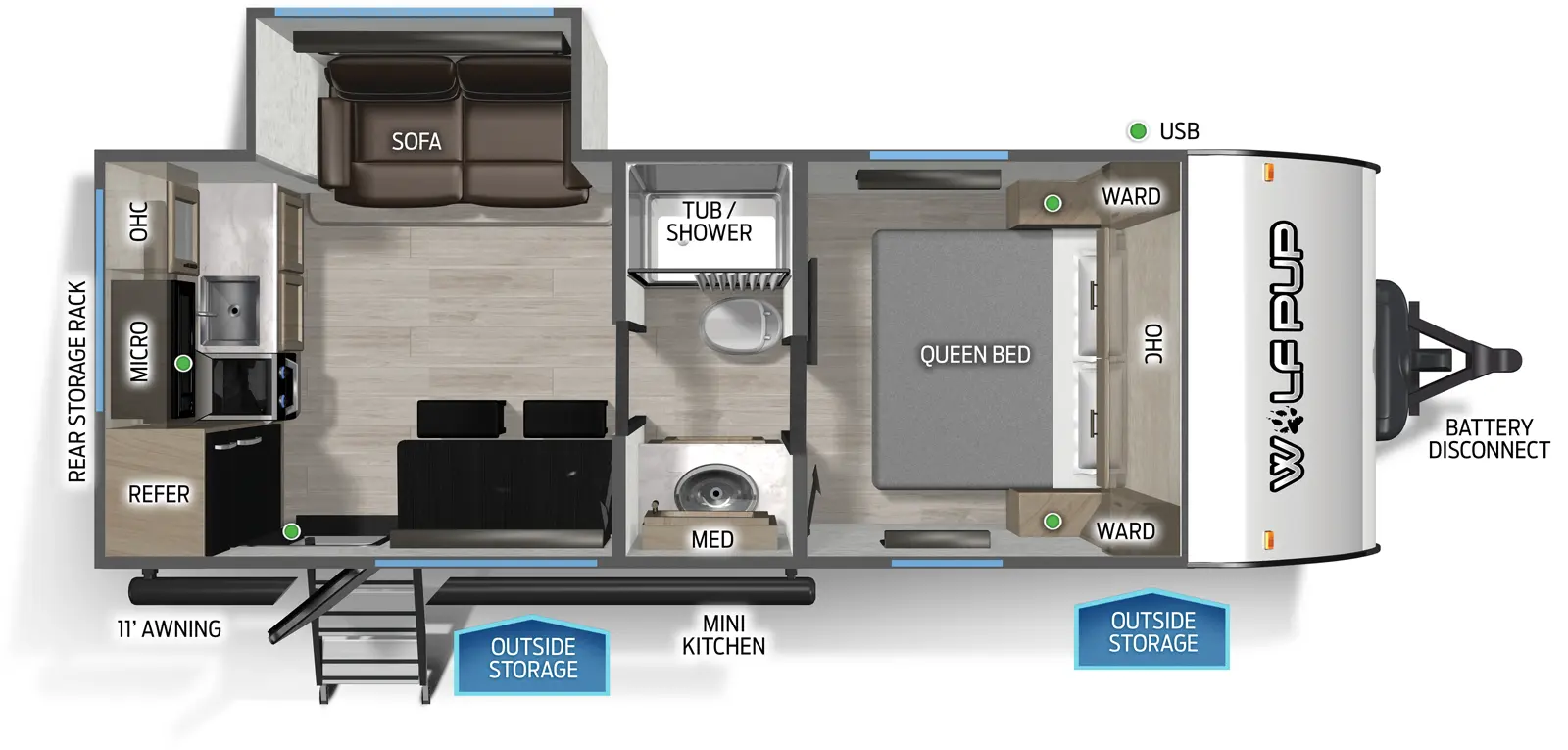 2026 Forest River Cherokee Wolf Pup 17SC - Floorplan 1