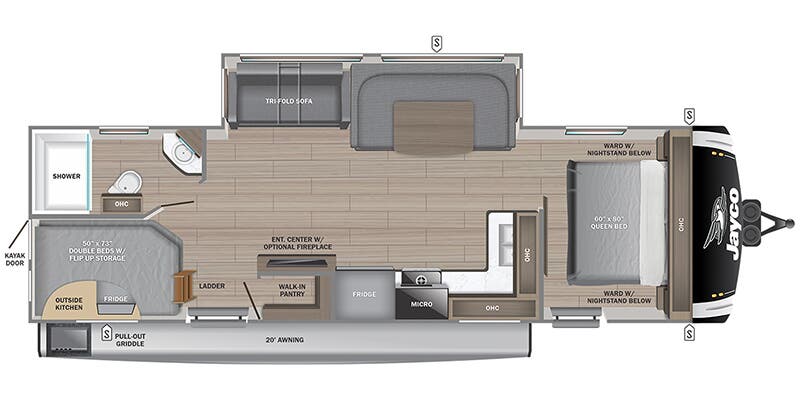 2025 Jayco Jay Feather 27BH - Floorplan 1