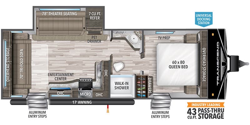 2021 Grand Design Transcend XPLOR 245RL - Floorplan 1