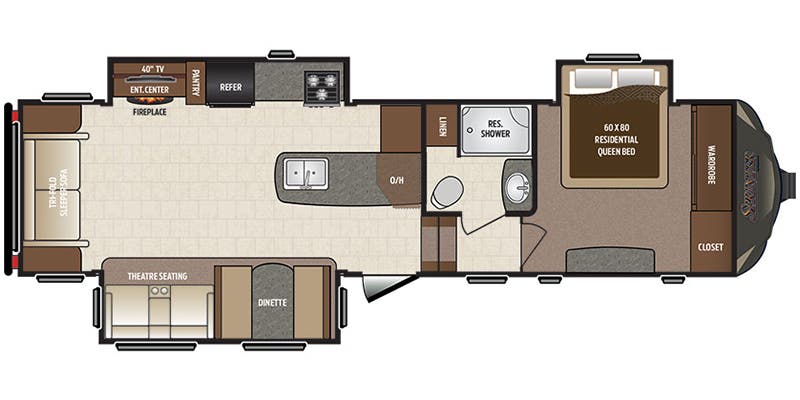 2017 KEYSTONE SPRINTER 297FWRLS - Floorplan 1