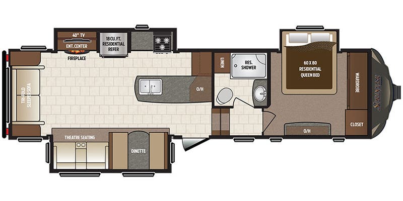 2017 Keystone Sprinter Wide Body 298FWRLS floorplan