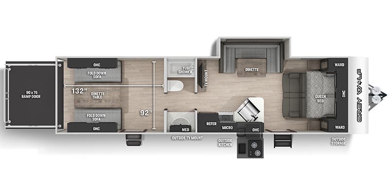 2021 Forest River Cherokee Grey Wolf 27RRBL - Floorplan 1