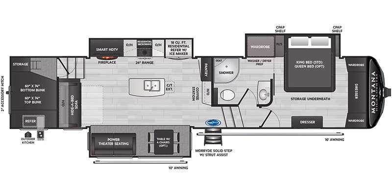 2024 Keystone Montana High Country 351BH - Floorplan 1