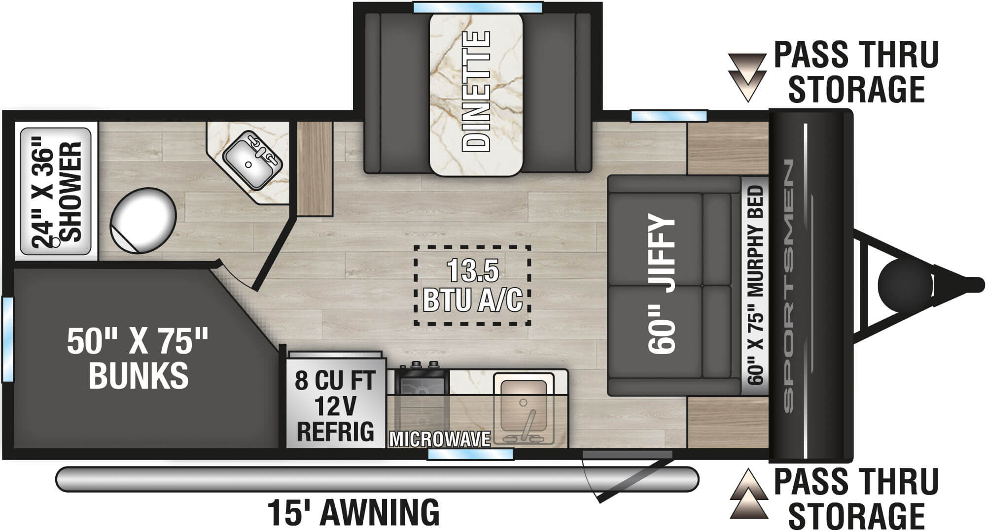 2027 KZ SPORTSMEN 171BH - Floorplan 1
