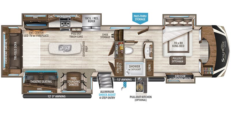 2019 Grand Design Solitude 385GK - Floorplan 1