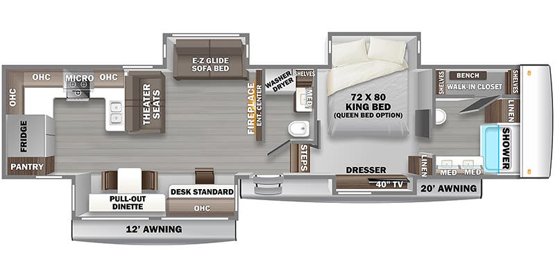 2024 FOREST RIVER RIVERSTONE LEG 39RKFB - Floorplan 1