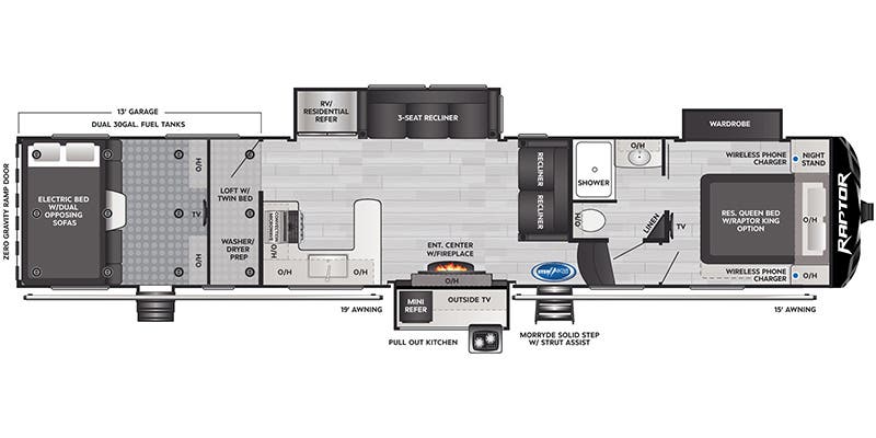 2022 Keystone Raptor 423 floorplan