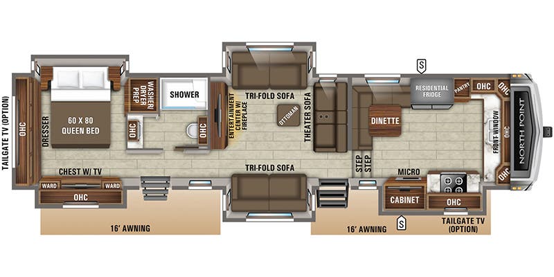 2020 JAYCO NORTHPOINT 383FKWS - Floorplan 1