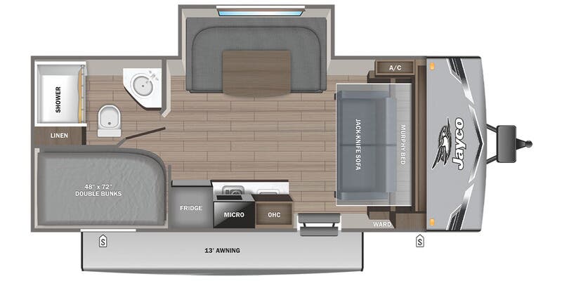 2027 Jayco Jay Flight SLX 197MBW - Floorplan 1