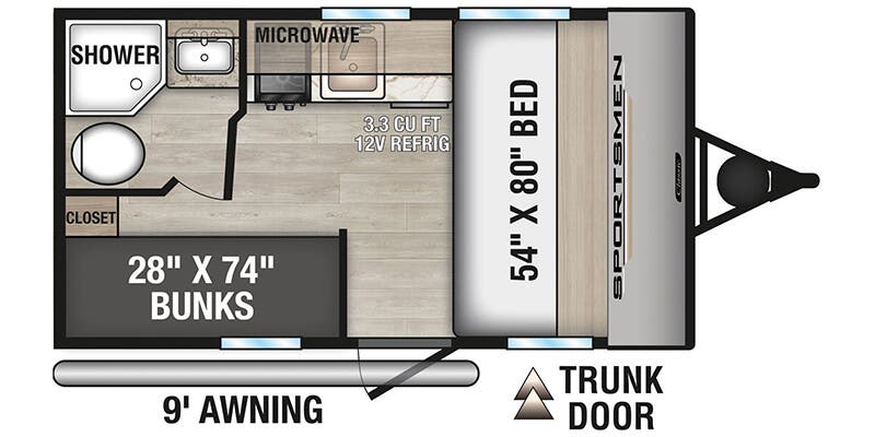 2026 KZ RV Sportsmen Classic 130BH - Floorplan 1
