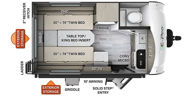 2023 Forest River Flagstaff E-Pro E15TB floorplan