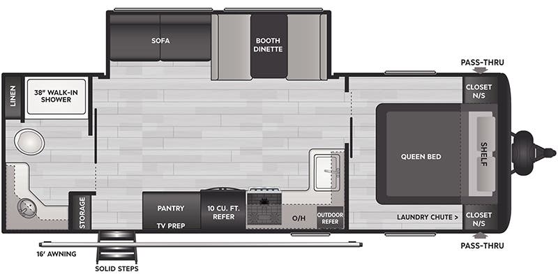 2024 Keystone Hideout West 24RBSWE - Floorplan 1