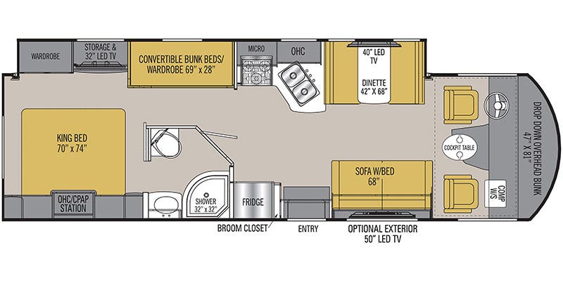 2019 COACHMEN PURSUIT 31BH - Floorplan 1