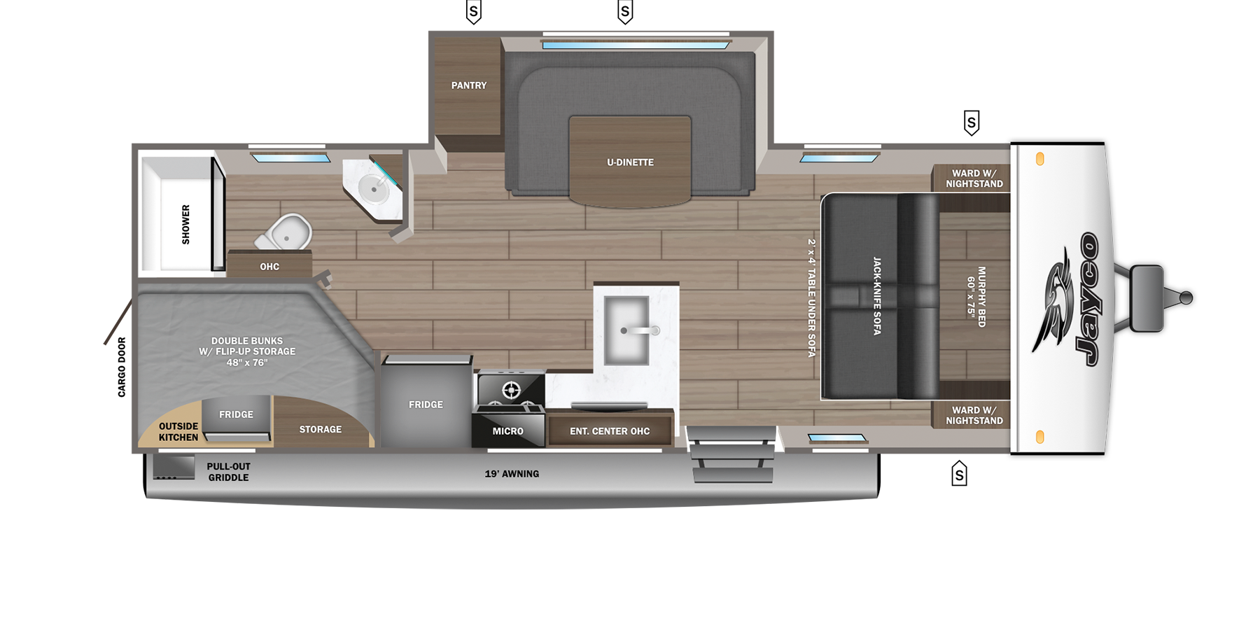 2027 Jayco Jay Feather 21MBH - Floorplan 1