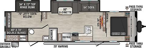 2025 KZ RV Sportsmen SE 332BHKSE - Floorplan 1