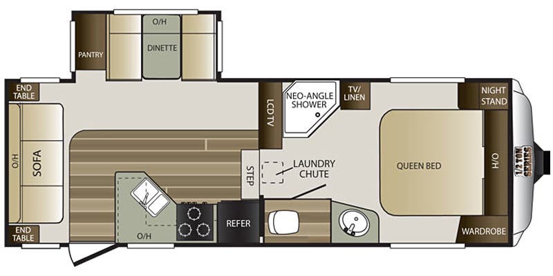 2015 Keystone Cougar Half-Ton 244RLSWE - Floorplan 1