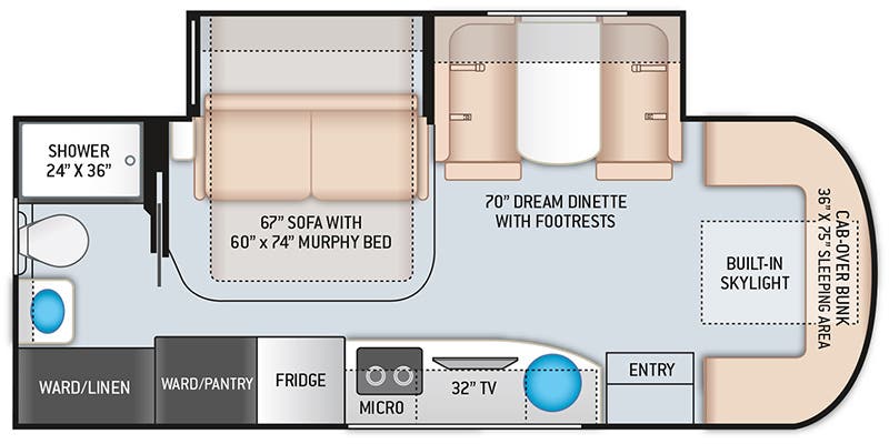 2023 Thor Motor Coach Delano Sprinter 24FB floorplan