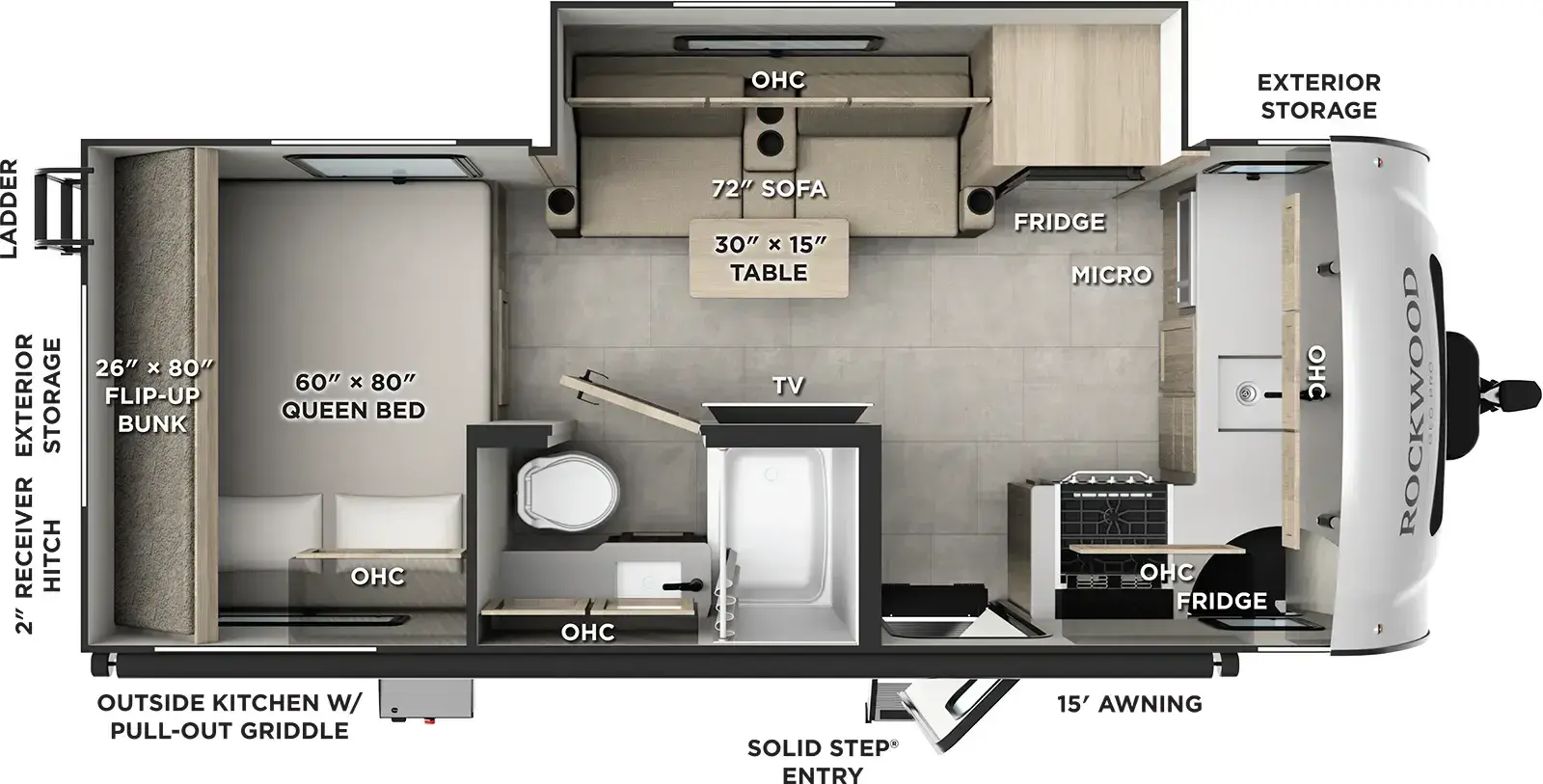 2027 Forest River Rockwood Geo Pro 20SFK - Floorplan 1