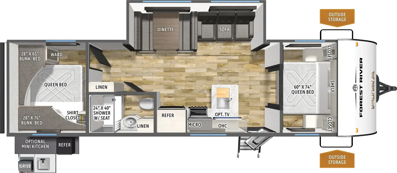 2027 PALOMINO PUMA 303BHCE - Floorplan 1