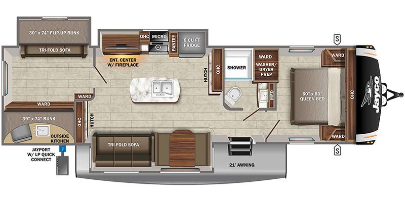 2022 JAYCO 312BHOK - Floorplan 1
