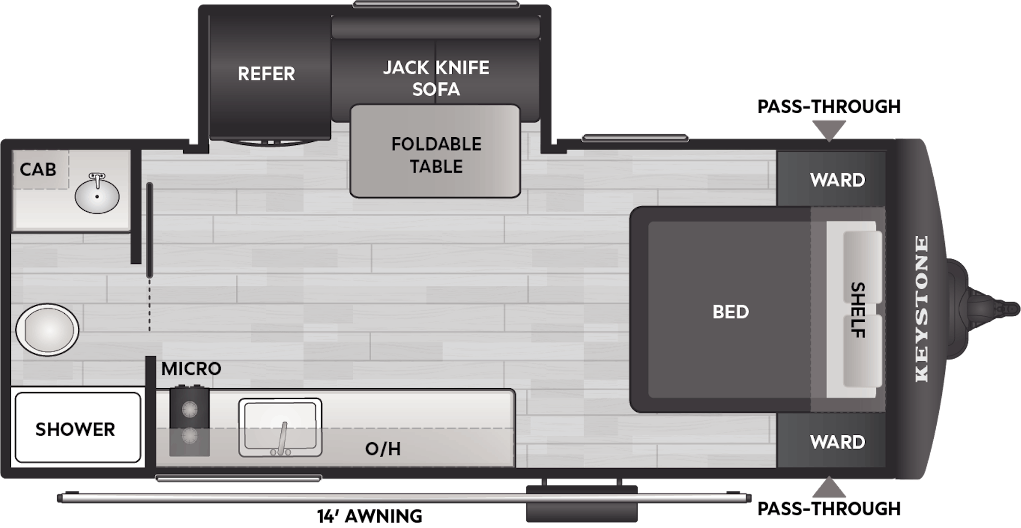 2026 Keystone Bullet Classic 18RBC - Floorplan 1