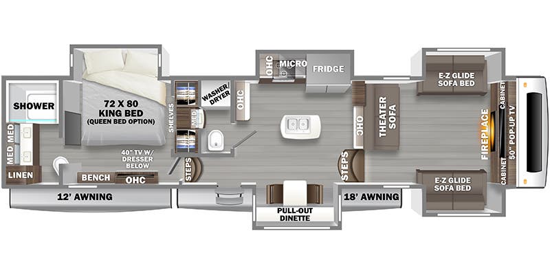 2023 FOREST RIVER 39RBFL - Floorplan 1