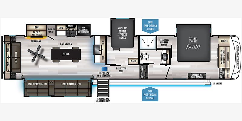 2022 Forest River Cherokee Arctic Wolf 3880 SUITE - Floorplan 1