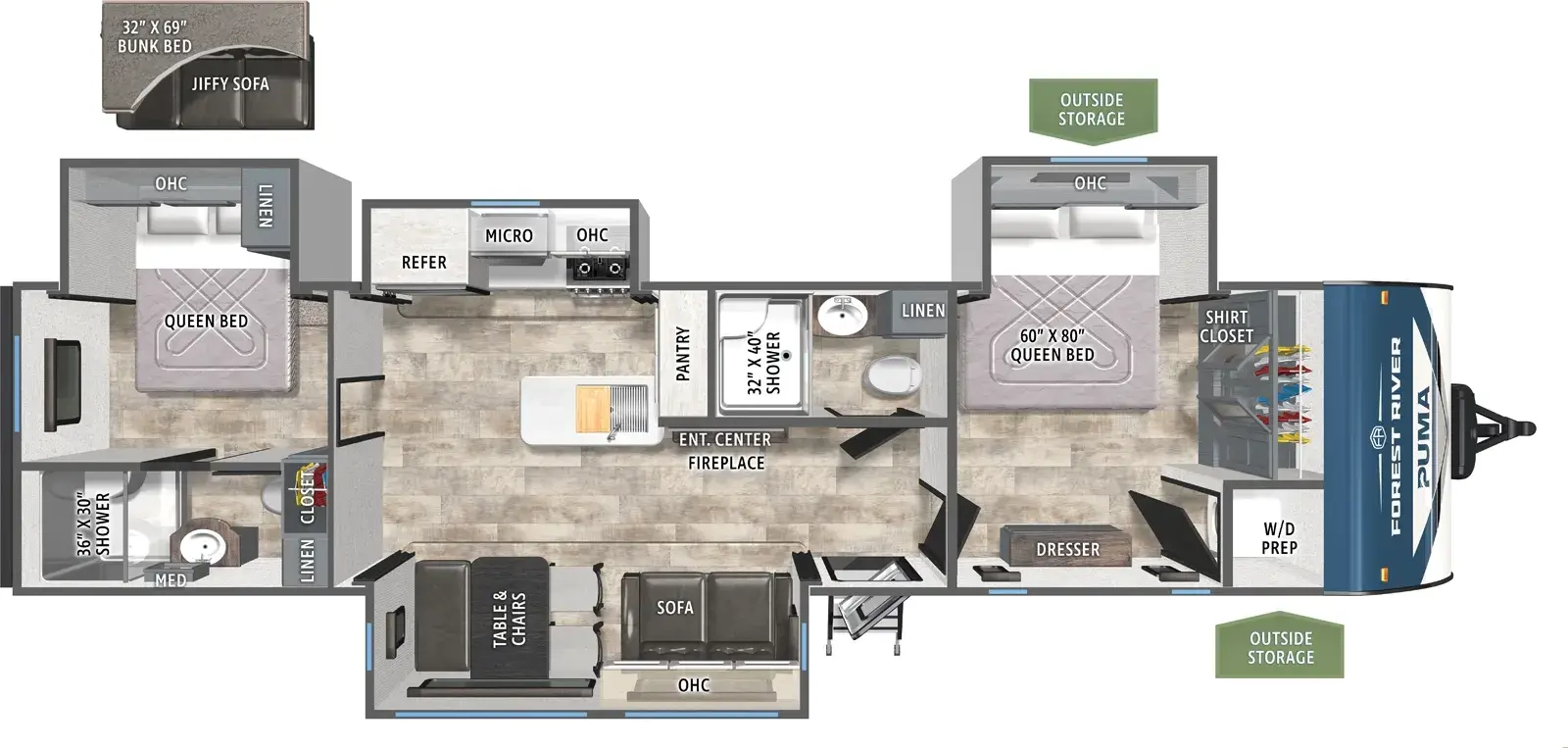 2027 PALOMINO PUMA 340DB - Floorplan 1