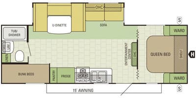 2016 Starcraft AR-ONE MAXX 25BHS floorplan