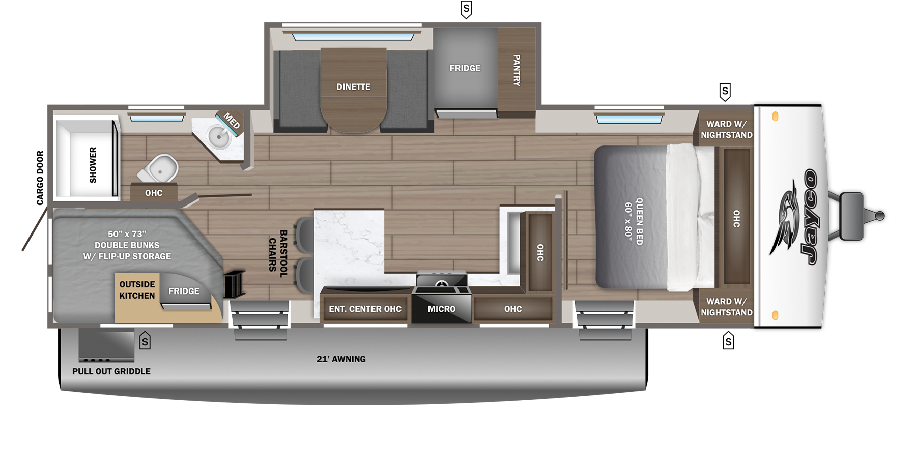 2027 JAYCO Jay Feather 25BH - Floorplan 1