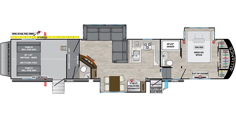 2024 Alliance RV Valor 44V14 - Floorplan 1