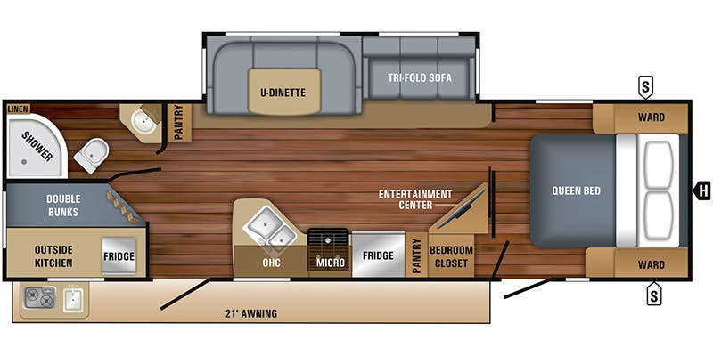 2019 Jayco White Hawk 29BH - Floorplan 1
