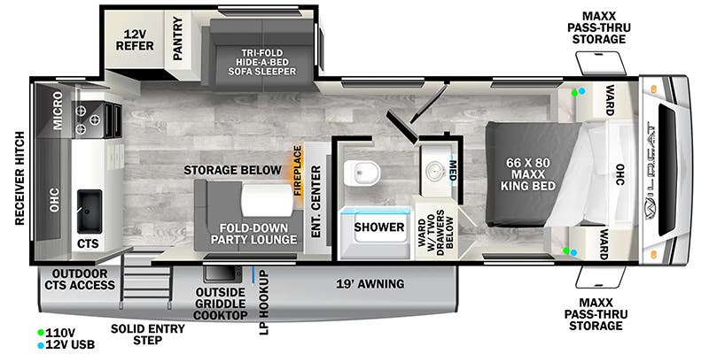 2024 Forest River Wildcat 248RKX - Floorplan 1