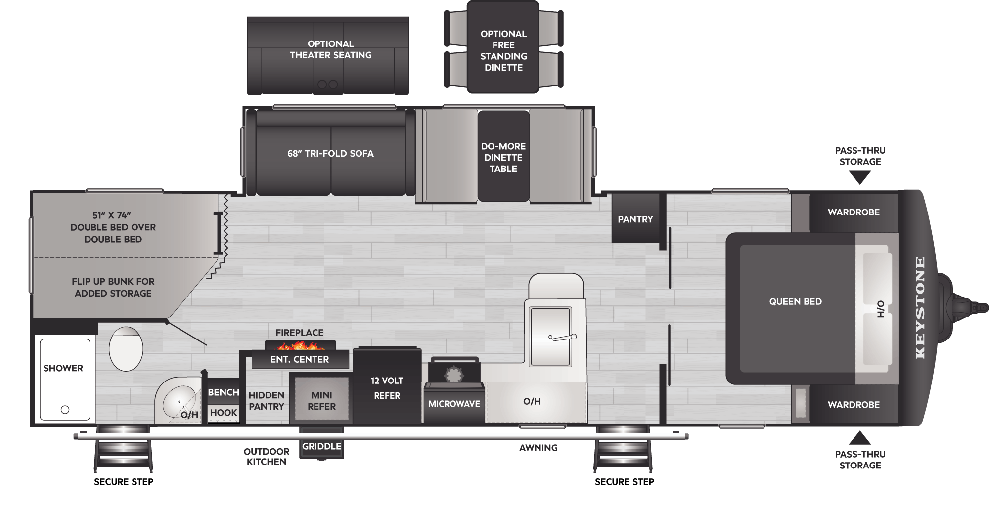 2025 Keystone Bullet Crossfire 290BHS - Floorplan 1