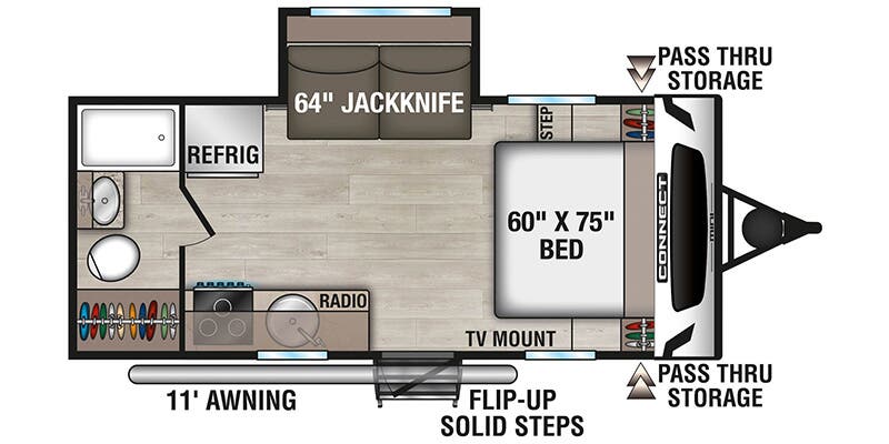 2025 KZ RV Connect Mini CM181RB - Floorplan 1