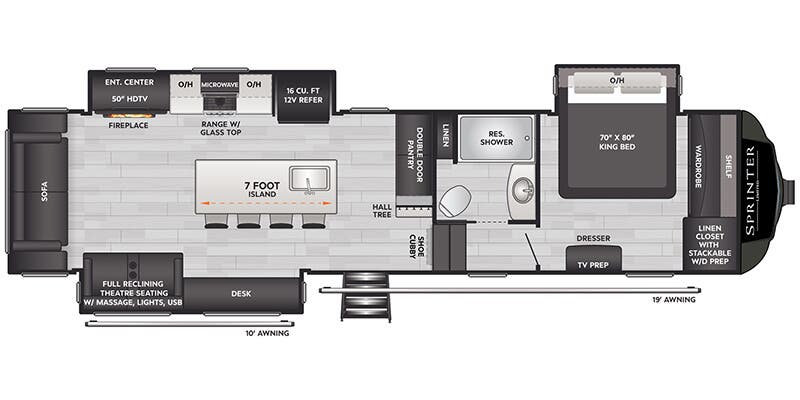 2025 Keystone Sprinter 3210RLS floorplan