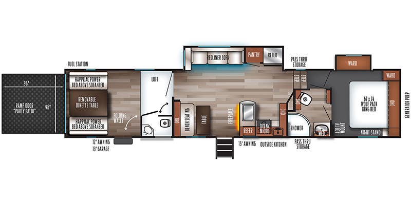 2021 Forest River Cherokee Wolf Pack 335PACK13 floorplan