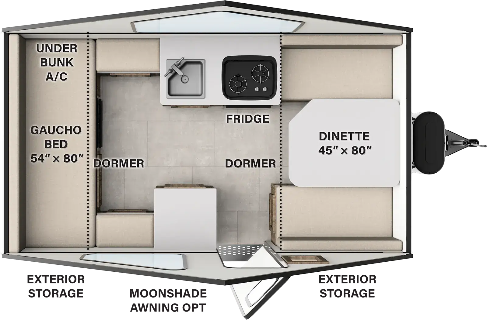 2027 FOREST RIVER ROCKWOOD A-FRAME A121FD - Floorplan 1