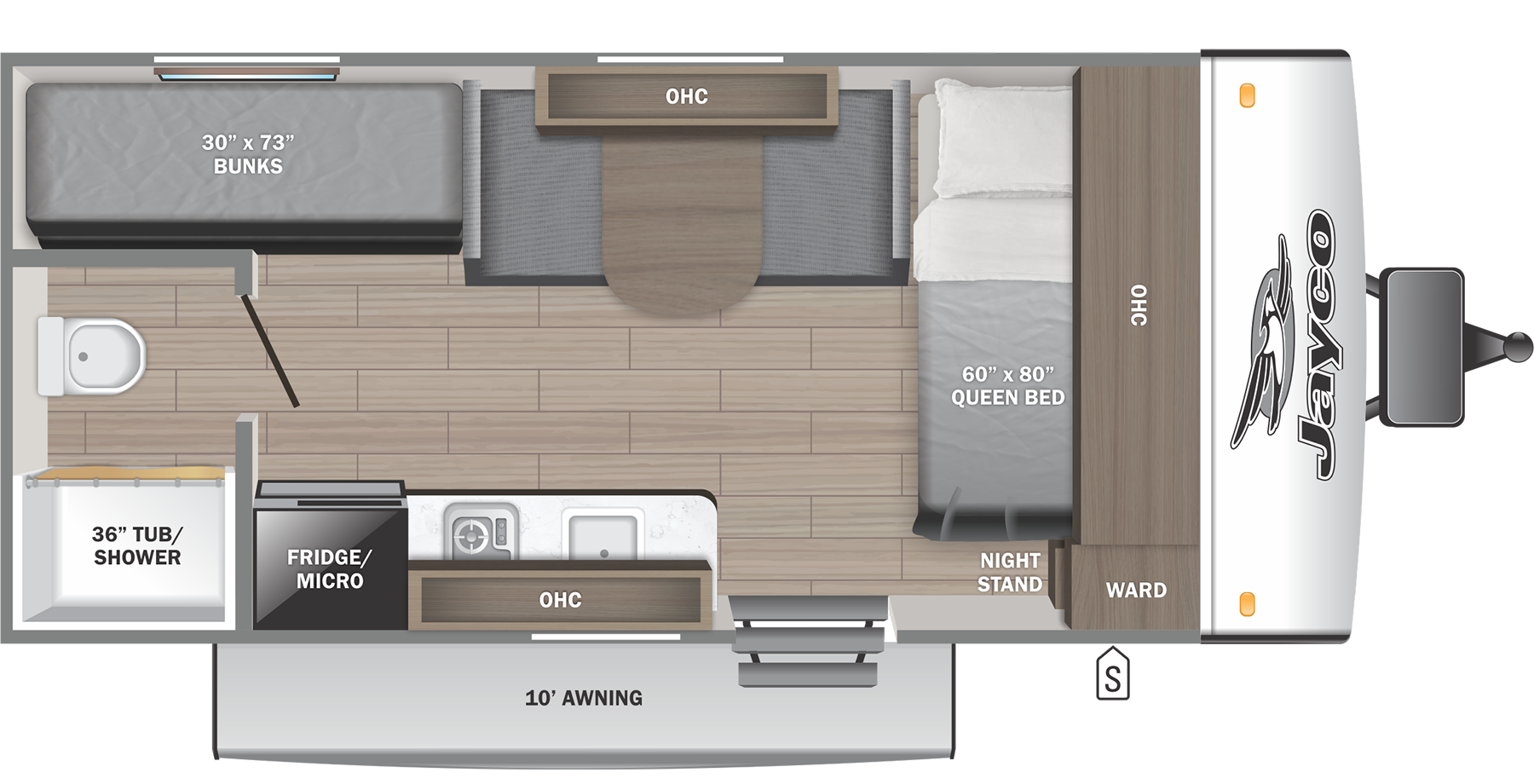2026 Jayco Jay Feather Air SL 17BHSL - Floorplan 1