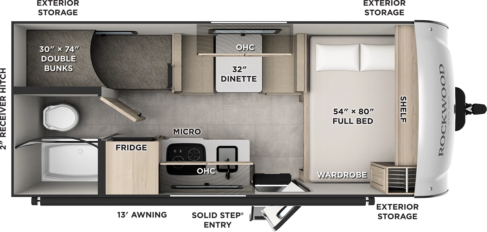 2026 Forest River Rockwood Geo Pro 17LE - Floorplan 1