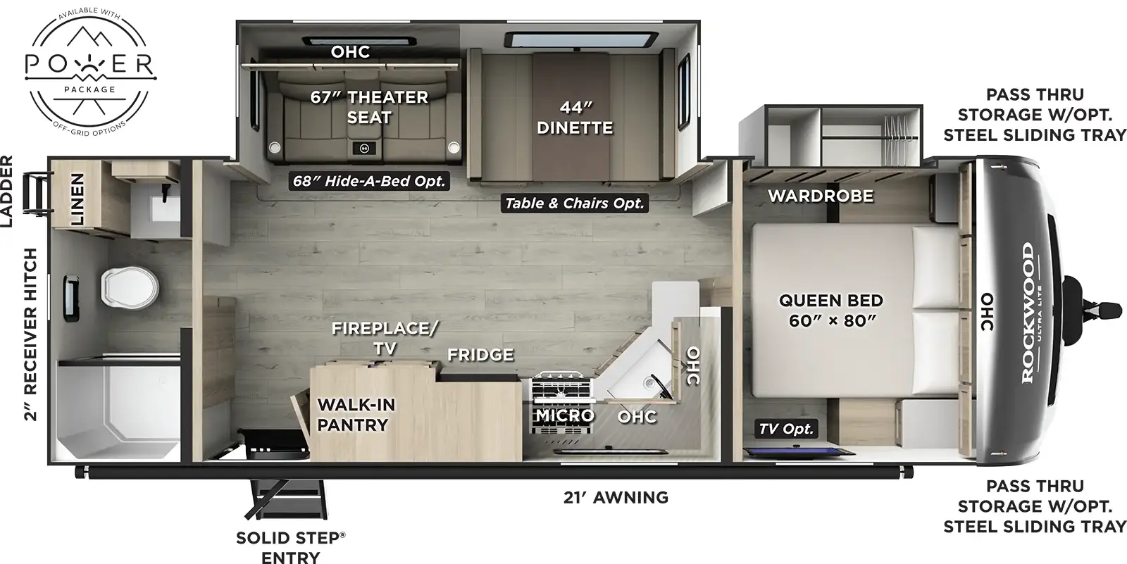 2026 Forest River Rockwood Ultra Lite 2606WS - Floorplan 1
