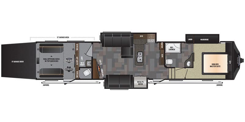 2017 Keystone Fuzion 414 - Floorplan 1