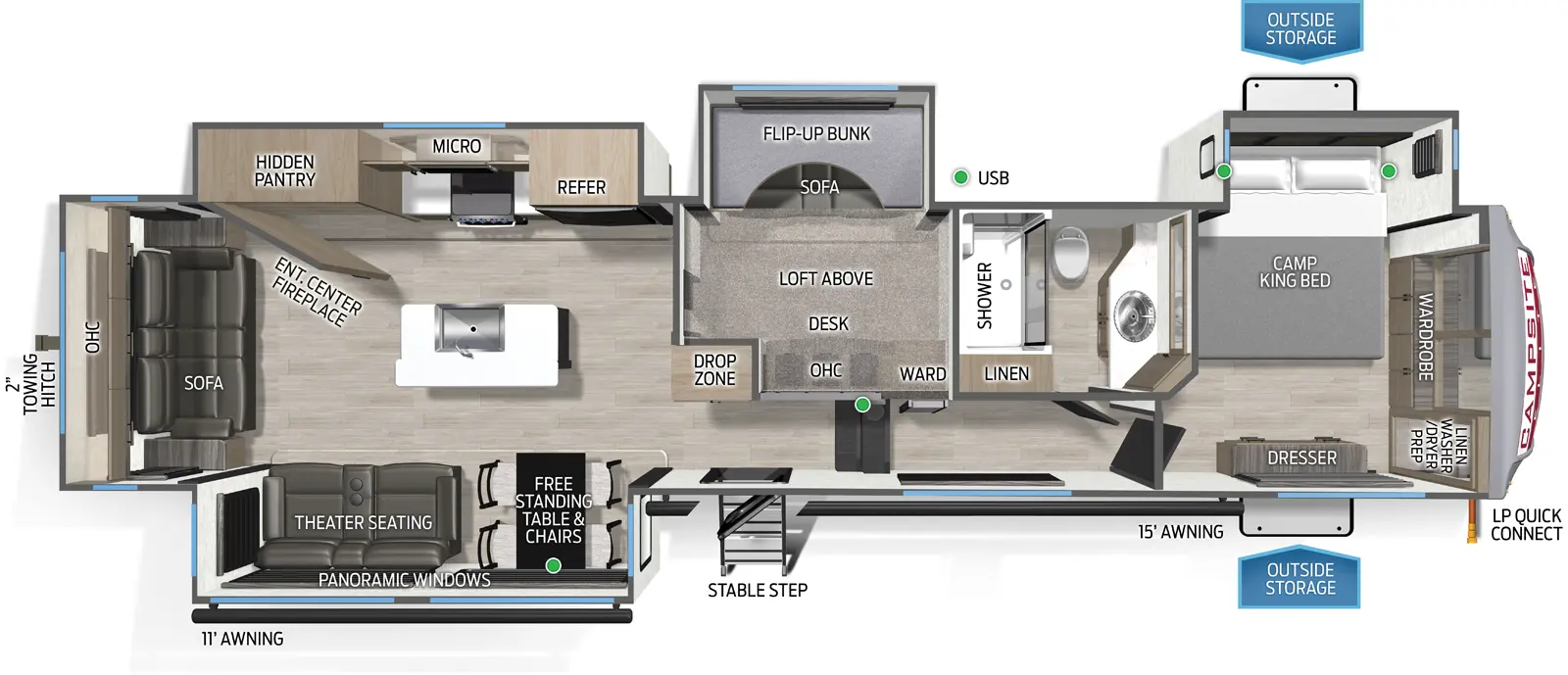 2026 CAMPSITE RESERVE SERIES 36RF - Floorplan 1