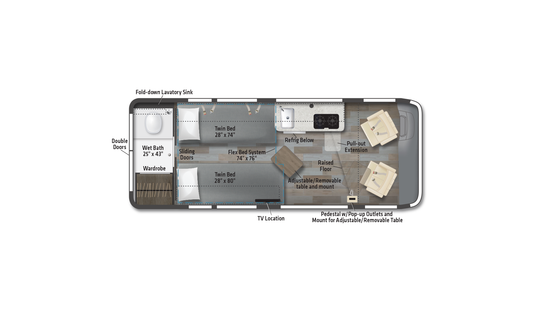 2026 Winnebago Travato 59K - Floorplan 1