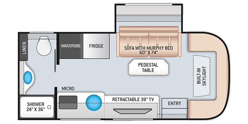 2023 Thor Motor Coach Gemini RUV 23TW - Floorplan 1